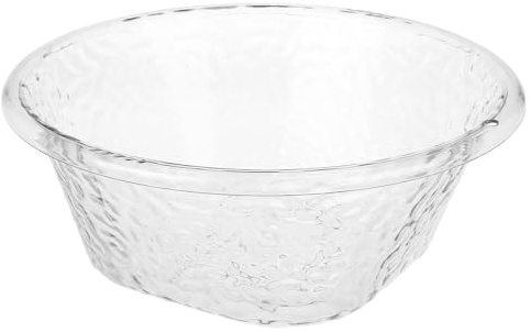 TOPBATHY Bassine de Lavage en Plastique Transparent Motif Ondulé, Grosse Capacité Multifonction pour Visage, Pieds et Linge, Bassin Portable Solide pour Soins de Beauté et Usage Quotidien,