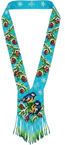 WORLD WIDE GEMS Collana di perline ucraine Gerdan con uccelli, gioielli tradizionali, multicolore, fatta a mano |WW_UKRN_1105