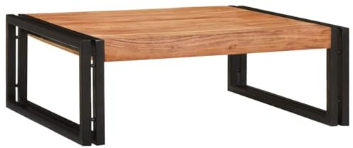 LoogCape Étagère de salle de bain en bois massif d'acacia marron 65 x 50 x 23 cm avec cadre en fer, étagère de salle de bain debout pour rangement, rangement, serviettes, cosmétiques, toilettes