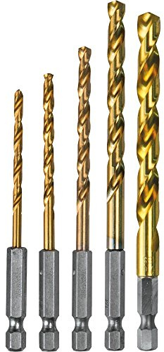 Makita D-35318 Titanium Coated Drill Bit Set, 1/4-Inch, 5-Pack