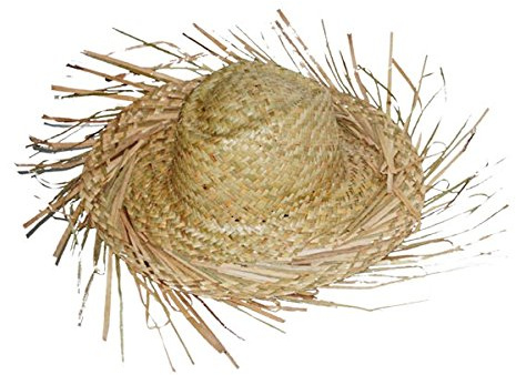 LOT 10 GRAND CHAPEAU DE PAILLE BEIGE ADULTE 52 CM DEGUISEMENT