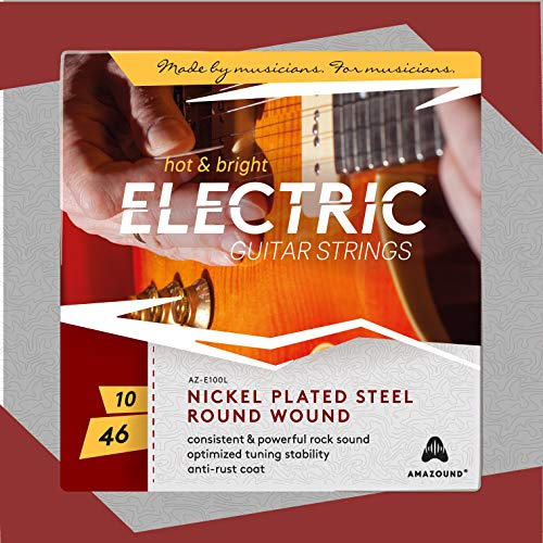 AMAZOUND E-Gitarren-Saiten Nickel-Stahl-Saiten E-Gitarren-Saiten (10-46), 1 Set
