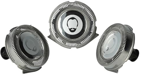 vhbw 3x Ersatz-Scherköpfe kompatibel mit Philips RQ1160XCC | RQ1165X, RQ1160CC, RQ1160, RQ1160X, RQ1155 Elektrorasierer, Silber