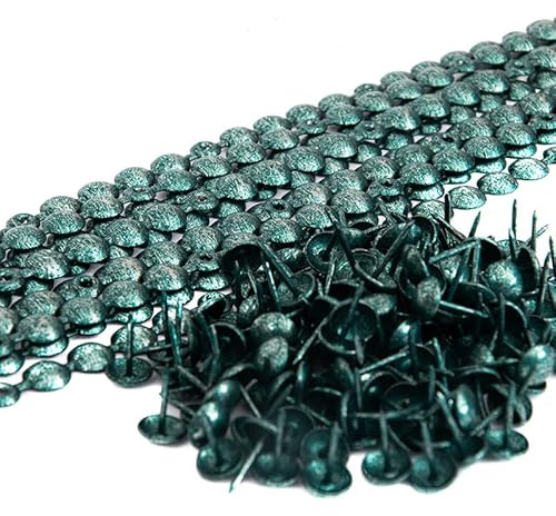 10 Meter Ziernagelstreifen 9.5mm Grün mit 20 Passenden Befestigungsnägel - Ziernagelstangen für Polster