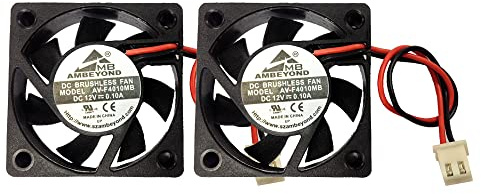 2-Pack 40 mm x 40 mm x 10 mm 4010 12V DC Brushless Kugellager Lüfter, 2-Pin