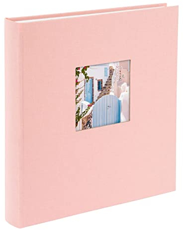 goldbuch 27722 - Album fotografico Bella Vista, 30 x 31 cm, 60 pagine bianche con divisori in pergamena, libro fotografico in lino, rosa