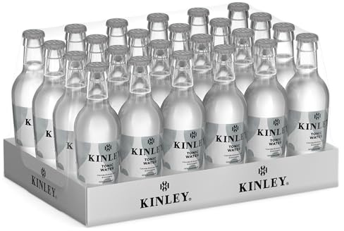 Kinley Tonic Water, Acqua Tonica con note di Limone, Lime e Lemongrass, Adatta alla Mixology, Per Drink Rinfrescanti e dal Sapore Inconfondibile, Bevanda Analcolica - 24 Bottiglie in Vetro da 200 ml