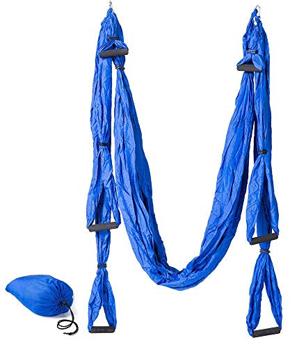 FFITNESS, Fitness Balançoire Swing Anti-gravité | Hamac Aerea pour Asana Yoga, Unisexe Adulte, Bleu, Unique