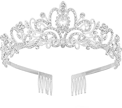 Tiara Crown Crystal Tiaras Bride Wedding Crowns Rhinestone Queen Tiaras Hair Accessories for Women Girls Princess Headband Birthday Headbands for Prom Bridal Party for Adults