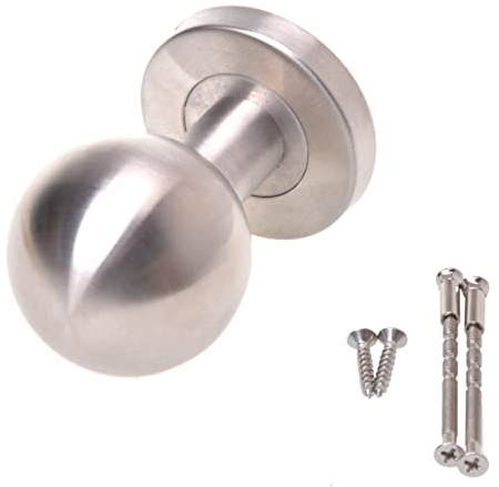 Aqbau® Pomello per porta in acciaio inox, per interni ed esterni, colore argento