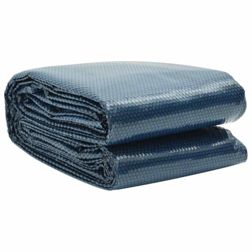 vidaXL Cubierta Solar de Piscina Tapa Invierno Seguridad Protección Desmontable Toldo Patio Impermeable Película de PE Flotante Negro y Azul 381 cm
