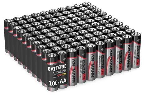 ANSMANN Alkaline Batterie Mignon AA 1,5V, 100 Stück, ideal für Lichterketten, LED Taschenlampe, Spielzeug, Fernbedienung, LED Kerzen, Weihnachtsbeleuchtung