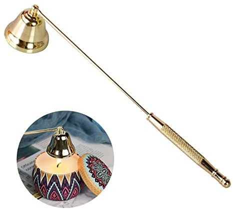 Ainmto Golden Kerzenlöscher aus Edelstahl, Kerzenwerkzeuge Dochtlöscher, Werkzeuge zum Sicheren Löschen von Kerzen