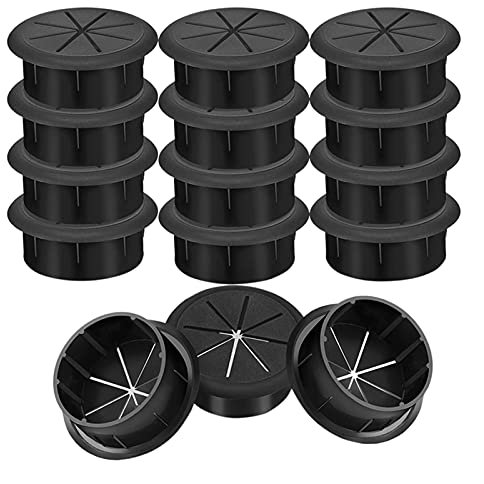 GSXLZ 15 stücke Schreibtisch Tülle Kabel Wire Lochabdeckung Set für Office Home PC Desk Kabeldurchführung 951 (Color : Black)