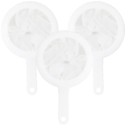 Nylon Fine Mesh Strainer Set，3PCS 120/200/300 Mesh Plastic Fine Mesh Colander with Press Rod Ultra-Fine Nylon Mesh Sieve Household Sieve for Juice Tea Coffee Oils