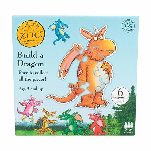 Zog Build A Dragon Puzzle Game Roll The Dice to Race & Collect Your Pieces to Become the Puzzle Champion Includes 6 Puzzles & Coloured Dice Ages 3+ Officially Licensed Zog Merchandise