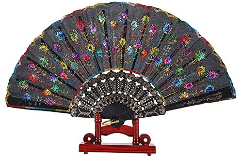 Zerodis Fan Display Holder, Decorative Chinese Fan Decorative Stand, Chinese Fan Stand Folding Fans Display Stand Chinese Style Handy Fan Stand Organizer Folding Fan Stand Home (#2)