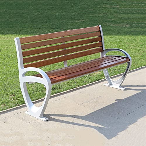 HASMI Bank Sitzbank Park Chair Kunststoff-Holzbank, einfache Lange Outdoor-Bank for 3 Personen, Outdoor-Lounge-Möbel aus Aluminiumguss, ergonomisches Design Gartenbank (Color : B)