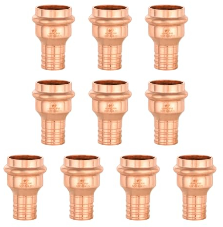 10 Stück EFIELD 2.5 cm Press x 2.5 cm PEX Crimp Kupplung Kupfer Fittings Adapter für Kupfer und Pex Rohranschluss
