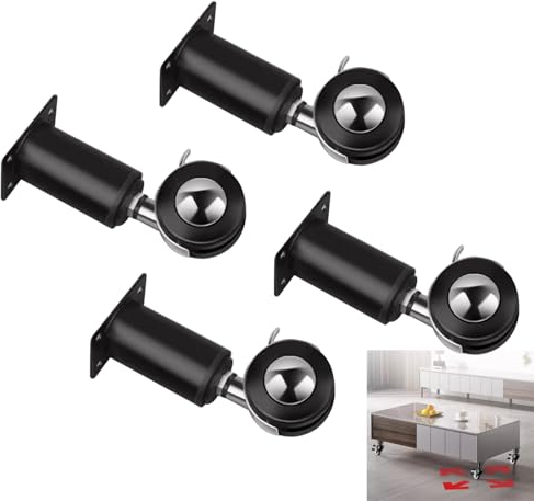 4Pcs Patas Muebles, Patas Soporte Armario Regulables Patas Mesa Café Metalicas Patas Muebles con Ruedas móviles para Mesa Café Mesas Mueble TV y Otros (18-30CM)