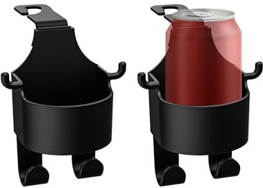 2 Pieces Car Seat Back Hooks, Car Accessories with Hooks, Water Cup Holder Hooks, Universal Car Seat Back Hooks, Multifunctional Cup Holder Hooks, Car Headrest Hooks (Black)