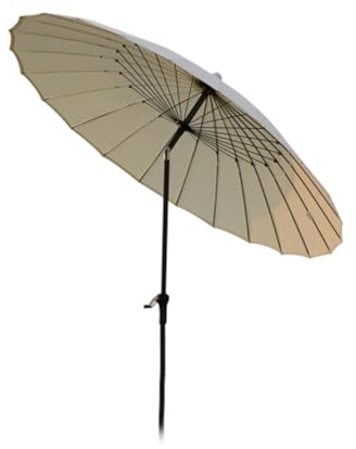 CNHRFGVD Parasol De Shanghai Rond 270cm, Parasol De Jardin Balcon Exterieur, Parasol Inclinable Pour Piscine, Terrasse Et Plage, Anti Vent Parasol (Color : White, Size : 270x250cm)