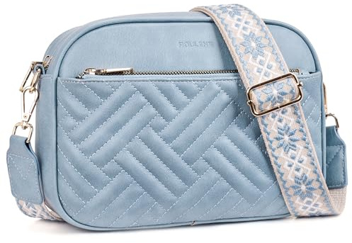Roulens Borsa a Tracolla da Donna in Pelle PU,Piccola Messenger Crossbody Telefono Bag,Borsa a Spalla con Tracolla Ampia Regolabile e Rimovibile