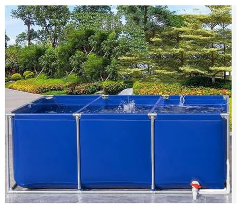 Piscine Fuori Terra, Terra Stagno, Alleva Carpe Koi Stagno dei Pesci, Estate Piscina, Uso Domestico Giardino Deposito d'Acqua, Dimensioni Multiple(Blue,100x100x80CM)
