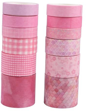 Tofficu 12stücke Vintage Washi Papierband Dekorative Diy Masking Tape Handwerk Sammelalbum Klebeband