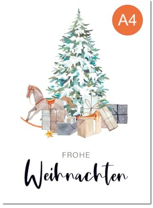 The Life Barn XXL A4 Postkarte Frohe Weihnachten Karte Weihnachtspost