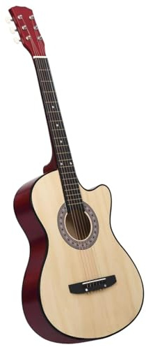 qohoio Western Acoustic Cutaway Guitar with 6 Strings 38 Basewood-Acoustic Guitar,Beginner Cutaway Guitar Starter Set