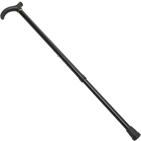 Ipetboom Bastones para Caminar Telescópicos para Mayores, de Aleación de Aluminio, 2 Secciones, Punta Antideslizante, Agarre Cómodo, Negro