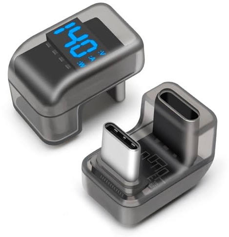 Seminer Adaptador USB C 180 Grados en Ángulo (2 Pack), Adaptador USB-C Macho a USB-C Hembra en Forma de U con PD 140W/40 Gbps, Adaptador Extensor USB-C para Steam Deck, Switch, Tablet, Teléfono