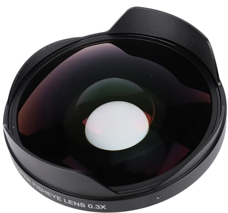 Objectif Fisheye 0,3X, Monture Filetée 72 Mm, Construction Métallique à Installation Rapide, Longue Profondeur de Champ, Grand Angle, Objectif Fisheye pour Caméra Vidéo avec