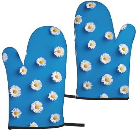 Mikrowellen-Handschuhe, Ofenhandschuh, dick, mit Baumwolle gefüttert, schützt die Hände, Kochhandschuhe, Weiß