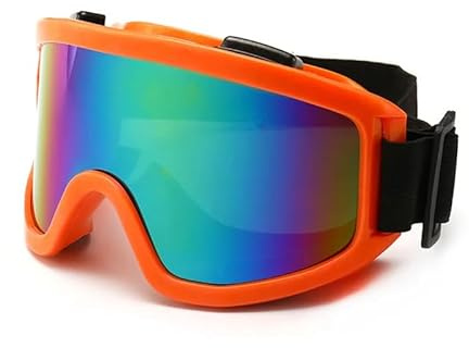 BANGHA Motorradbrille,Motocross Brille Schutzbrille Motorradhelm Outdoor-Sport Winddicht Staubdicht Brillen Ski Snowboard Brille Motocross Riot Contr(Orange)