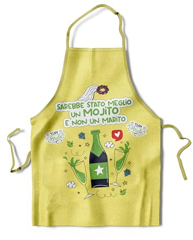 KAÏDENSÏ Grembiule Addio al Nubilato Sposa - Gadget Team Bride Spiritoso - Accessori Festa Meglio un Mojito che un Marito