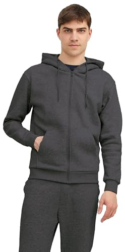 BRAND KRUZE Mens Tracksuit Set Long Sleeve Zip Up Hoodie and Casual Cotton Comfortable Fit Joggers Set (UK, Alpha, L, Regular, Regular, Charcoal)