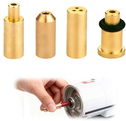 4 Stück Ersatz Messing Gas Refill Adapter kompatibel mit S T Dupont Feuerzeug, 4 in 1 Gas Nachfülladapter Feuerzeug Ersatzteile Gelb/Rot/Grün/Blau Kappen DIY Reparatur Teil