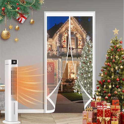 Rideau de Porte à Isolation Thermique 164 x 220 cm Anti Froid et Chaleur Vent Isolation Phonique Imperméable Magnétique Moustiquaire Rideau pour Cuisine, Chambre à Coucher, A