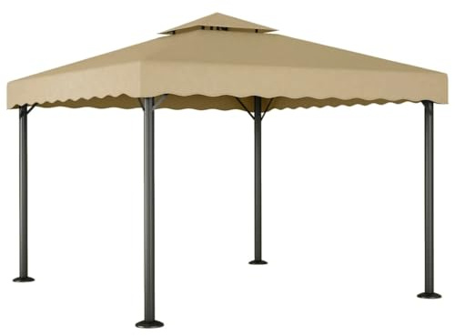 INLIFE Chapiteau Taupe 3x3 m Aluminium et Acier