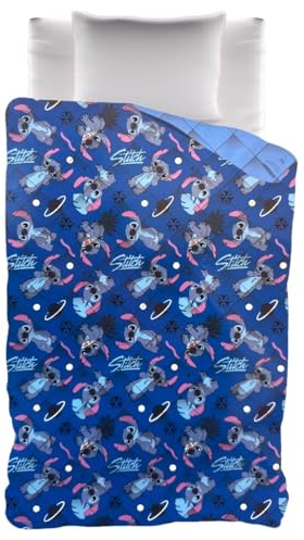 CARTOON Trapunta Invernale Stitch Disney coperta letto singolo 170×260 cm piumone morbida microfibra 300 gsm per bambina