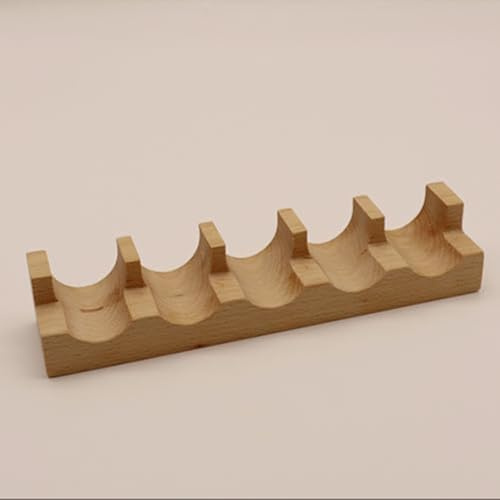 Tidevib Support en bois pour tacos, sandwichs, hot-dogs et desserts - 5 compartiments - 22 x 9 x 4 cm - En bois naturel - Design rustique - Ustensiles de cuisine
