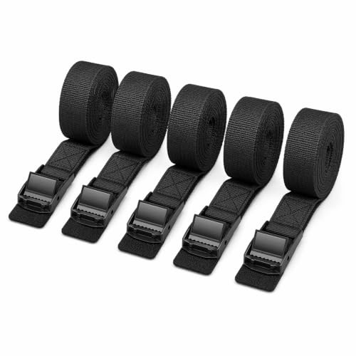 Mepham Sangles d'arrimage de qualité supérieure - Noir - 2 cm x 40 cm - Avec fermeture à serrage et protection contre les rayures - Sangle de fixation indéchirable en polyester pour porte-vélos