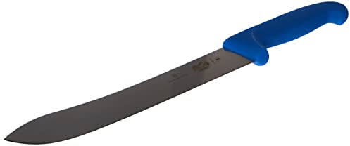 Victorinox Fibrox 5.7402.25 Couteau de Cuisine, Couteau de Boucher, Bleu, Longueur : 25 Cm