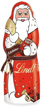 Lindt Schokolade | Weihnachtsmann Edelbitter | 125g | Santa aus feinster Edelbitter Schokolade | edle Weihnachtsfigur zum Verschenken in der Weihnachtszeit