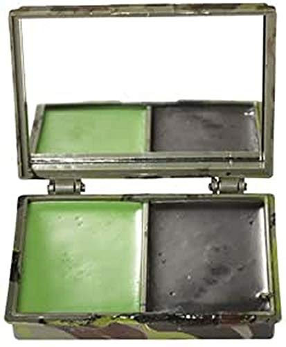 SET CRÈME DE CAMOUFLAGE NOIR ET VERT AVEC MIROIR