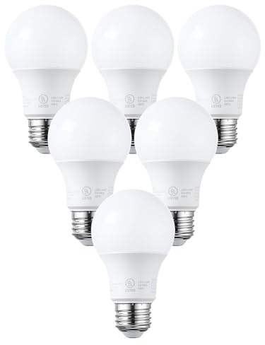 TORCHSTAR 6-Pack A19 LED Light Bulb 60W Equivalent, Dimmable, 5000K