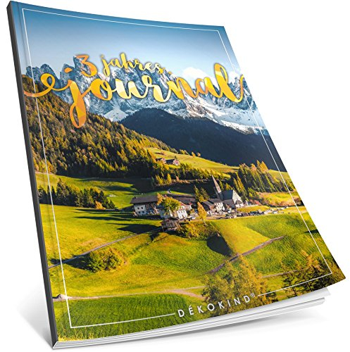Dékokind® 3 Jahres Journal: Ca. A4-Format, 190+ Seiten, Vintage Softcover • Dicker Jahresplaner, Tagebuchkalender, Buchkalender, Tagesplaner • ArtNr. 38 Bergregion • Ideal als Geschenk