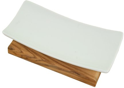 D.O.M. Seifenablage Porzellan Olivenholz